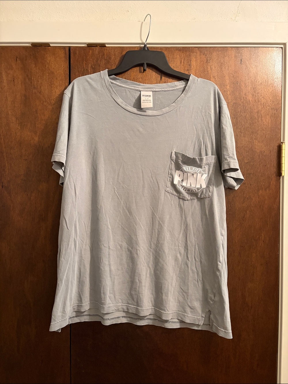 PINK Victoria's Secret Light Grey Pocket Tee